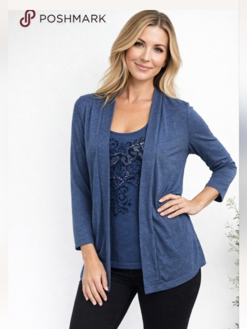 "White Stag" Stylish Blue Layered Top – Size Small